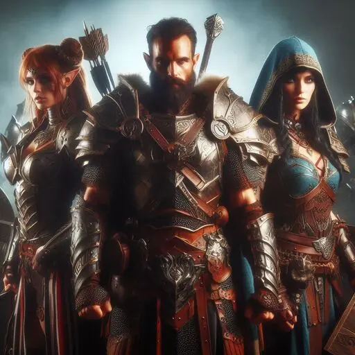 grupo de distintas razas (clases jugables en EQ2)