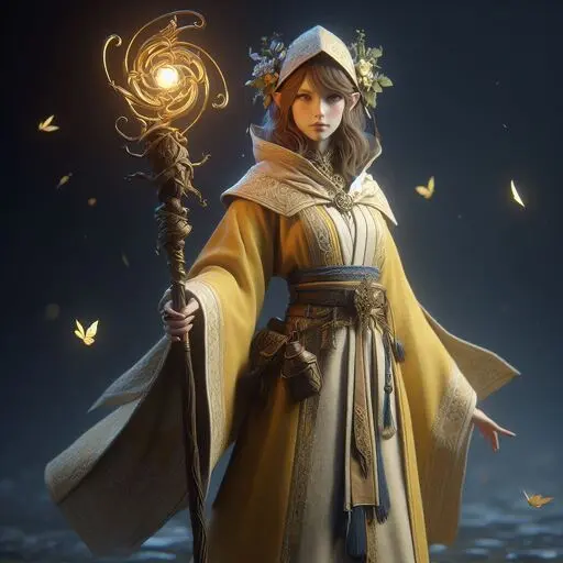 elf-coercer-girl-with-staff Coercer elfa con bastón