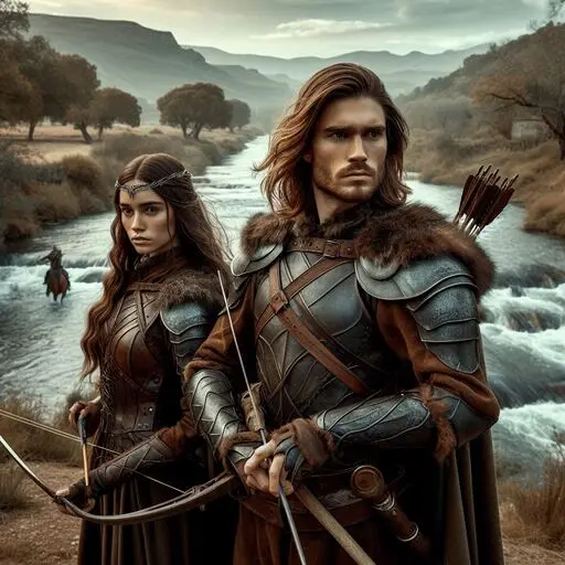 rangers Pareja de rangers en el rio