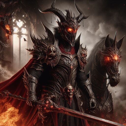 sk-fire-armor-hell-mount Shadowknight con armadura y montura infernal